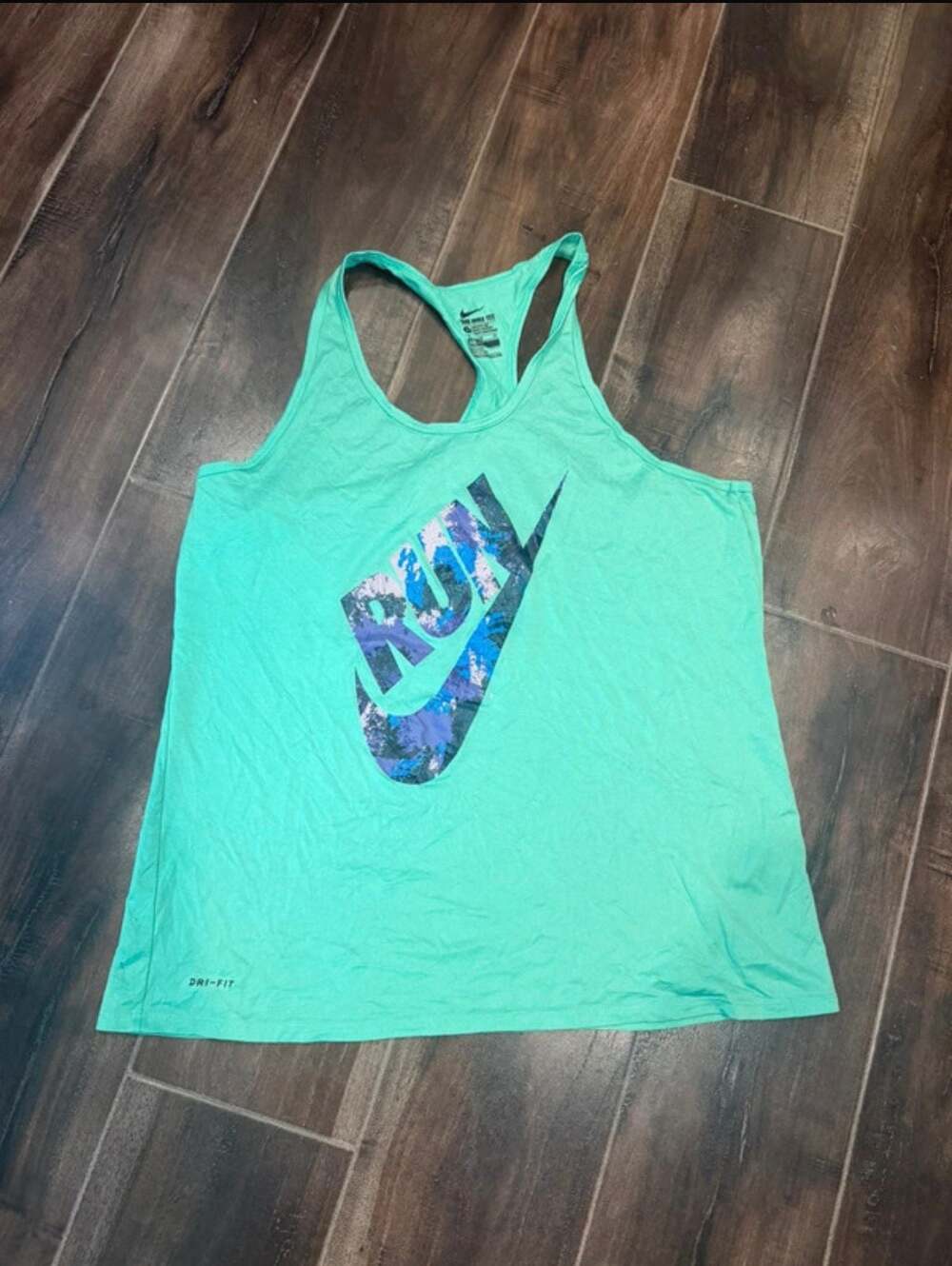 Nike The Nike Tee Run Dri-Fit Athletic Racerback Tank Top Turquoise